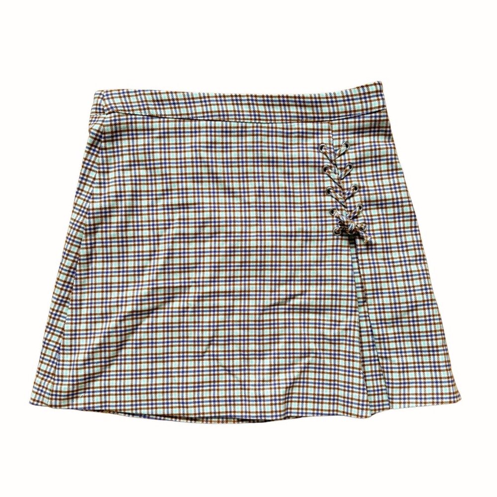 Zara girls summer plaid/gingham mini skirt